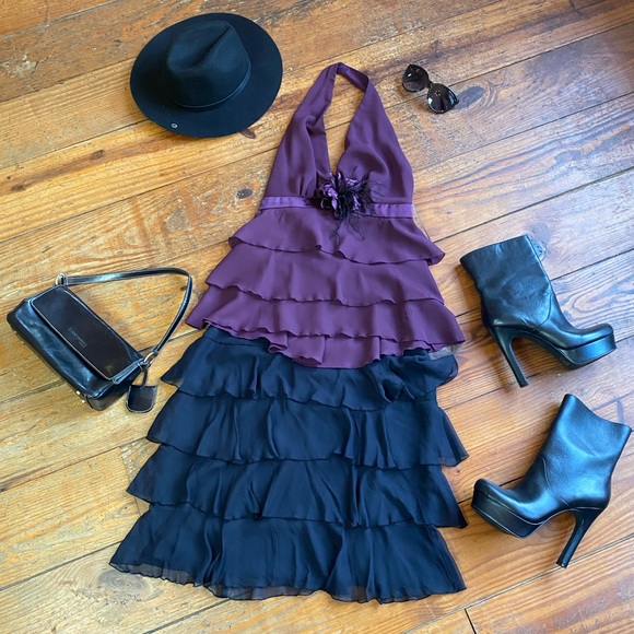 ❄️ Plum Chiffon Halter from JR Nites by Caliendo 8 - Picture 2 of 8